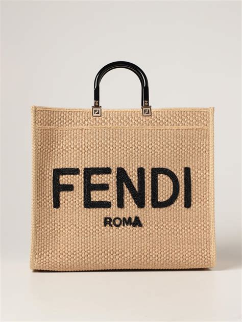 woven fendi bag|Fendi shopping bag tote.